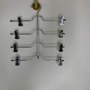 Metal Tiered Clip Pants Skirt Clothes Hanger Vintage 4 Tiers